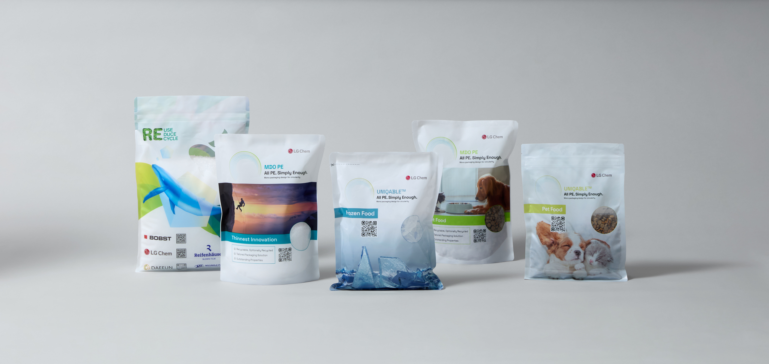 UNIQABLE™ UNIQABLE™ (MDOPE, BOPE) LG화학 석유화학 UNIQABLE™ – 재활용 가능한 All-PE 패키징 솔루션